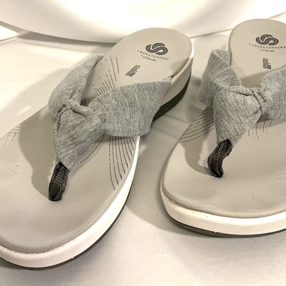 Clarks Cloudsteppers Arla Gilson Thong Flip Flop Gray Women's Size 8M - Picture 1 of 4